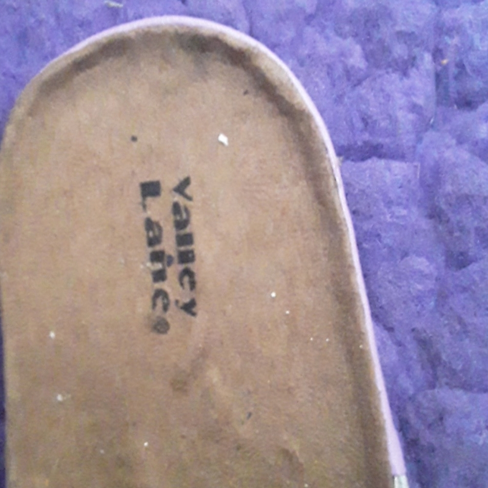 Leather Lavender Slides - Picture 3 of 8